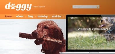 list of premium and free WordPress themes for dog businesses