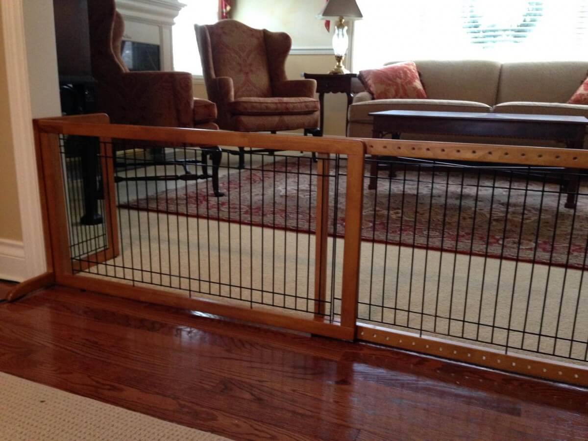 The beautiful and easy to setup Richell Freestanding Dog Gate in action!