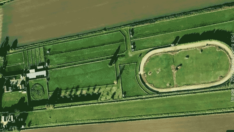 Jim Daly's Greyhound training facilities in Cambridgeshire, England.