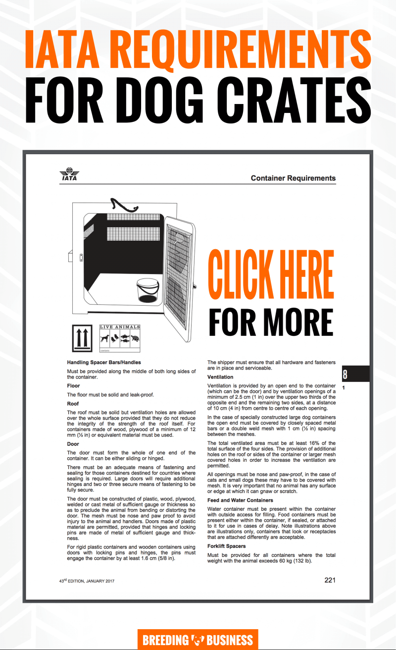 IATA dog crates for air travel